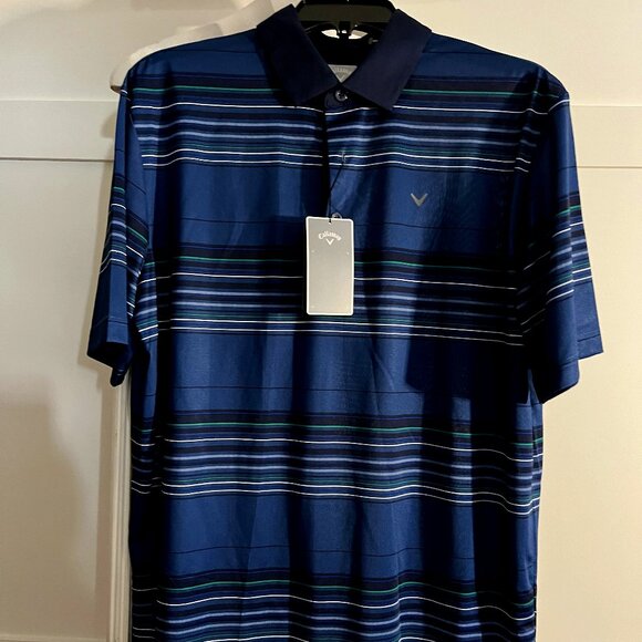 Callaway Other - BNWT CALLAWAY Short Sleeve Performance Polo in blue striped (M)